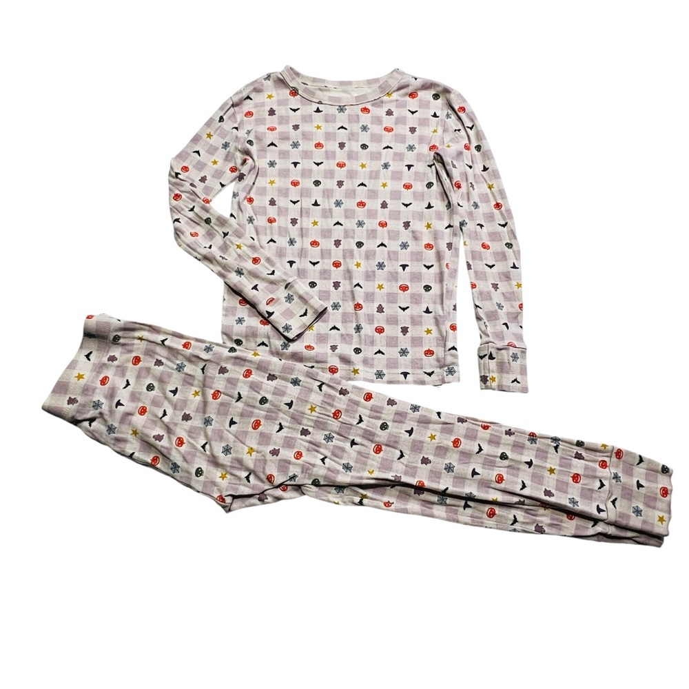 GAP Organic Cotton Kids Halloween Pajama Set - White with Multicolor Shapes